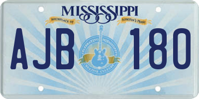 MS license plate AJB180