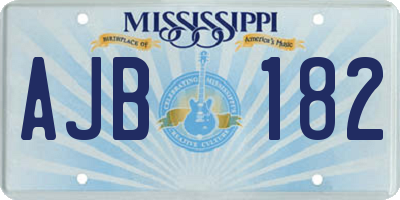 MS license plate AJB182