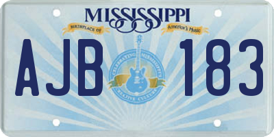 MS license plate AJB183