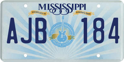 MS license plate AJB184