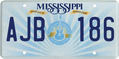 MS license plate AJB186
