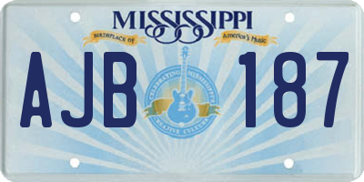 MS license plate AJB187