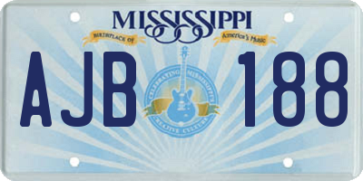 MS license plate AJB188