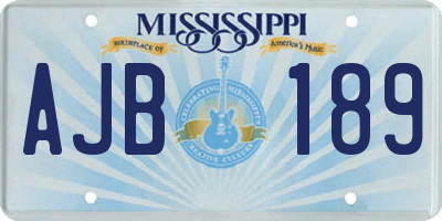 MS license plate AJB189