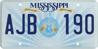 MS license plate AJB190