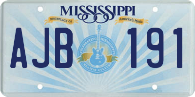 MS license plate AJB191