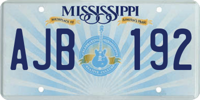 MS license plate AJB192