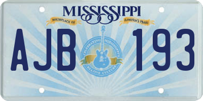 MS license plate AJB193