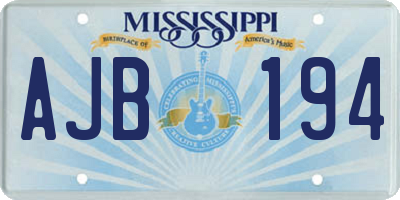MS license plate AJB194