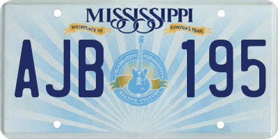 MS license plate AJB195