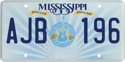 MS license plate AJB196