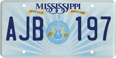 MS license plate AJB197
