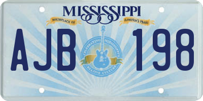 MS license plate AJB198