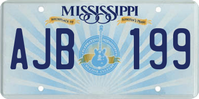 MS license plate AJB199