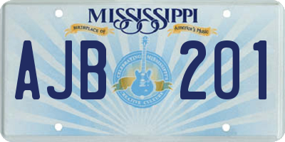 MS license plate AJB201