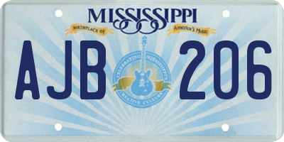 MS license plate AJB206