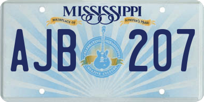 MS license plate AJB207