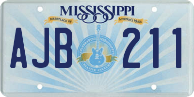 MS license plate AJB211