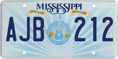 MS license plate AJB212