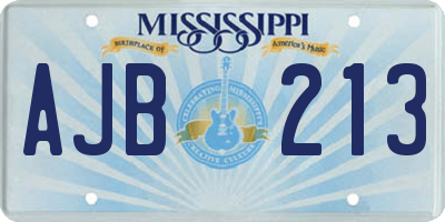 MS license plate AJB213