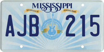 MS license plate AJB215