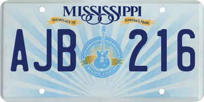 MS license plate AJB216