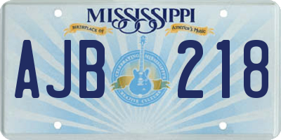 MS license plate AJB218