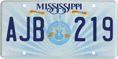 MS license plate AJB219