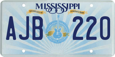 MS license plate AJB220