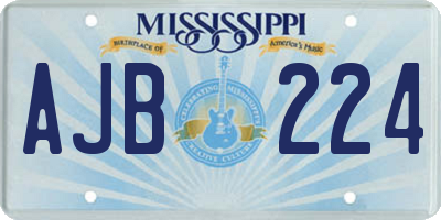 MS license plate AJB224