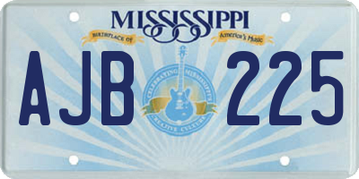 MS license plate AJB225