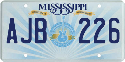 MS license plate AJB226