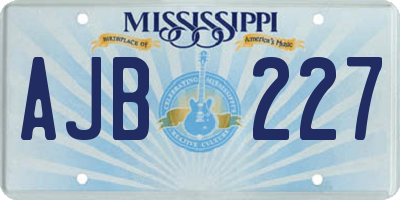 MS license plate AJB227