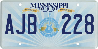 MS license plate AJB228