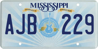 MS license plate AJB229