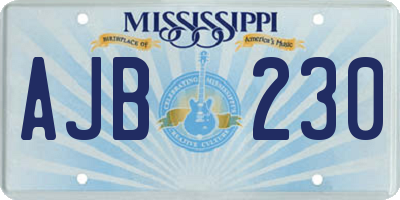 MS license plate AJB230