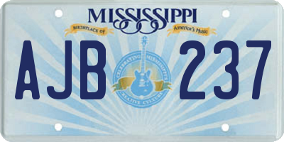 MS license plate AJB237
