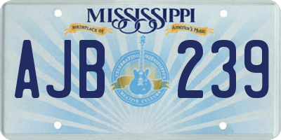 MS license plate AJB239