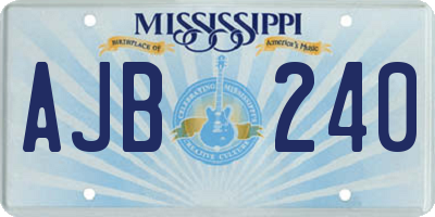 MS license plate AJB240