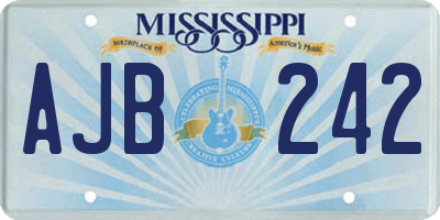 MS license plate AJB242