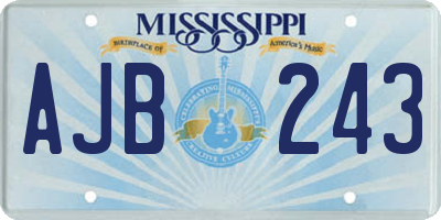 MS license plate AJB243