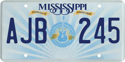 MS license plate AJB245