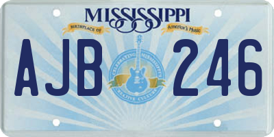 MS license plate AJB246