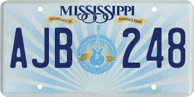 MS license plate AJB248