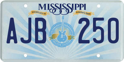 MS license plate AJB250