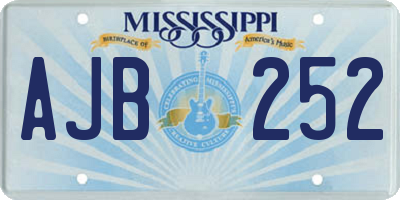MS license plate AJB252