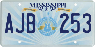 MS license plate AJB253