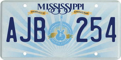 MS license plate AJB254