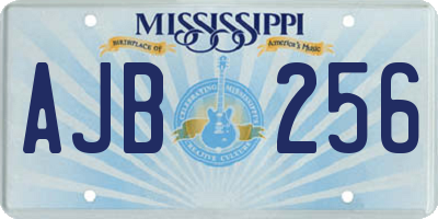 MS license plate AJB256