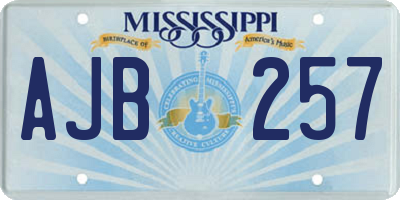 MS license plate AJB257